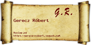 Gerecz Róbert névjegykártya